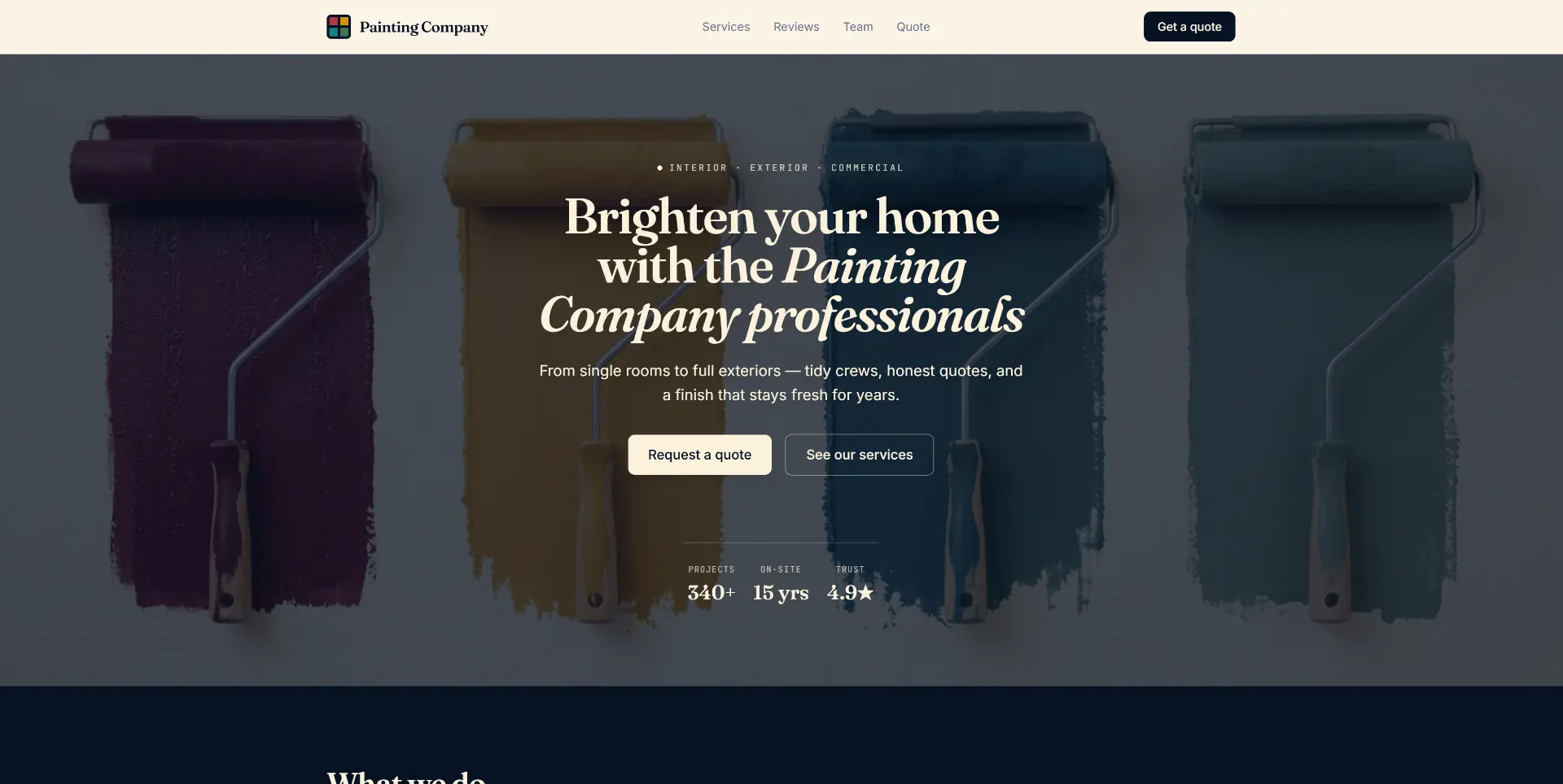 Painting & decorating website screenshot 1