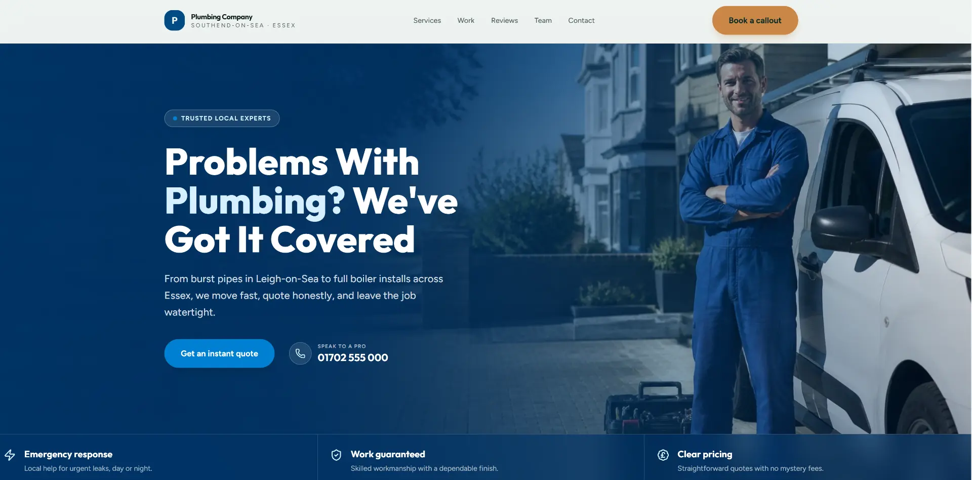 Plumbing website screenshot 1